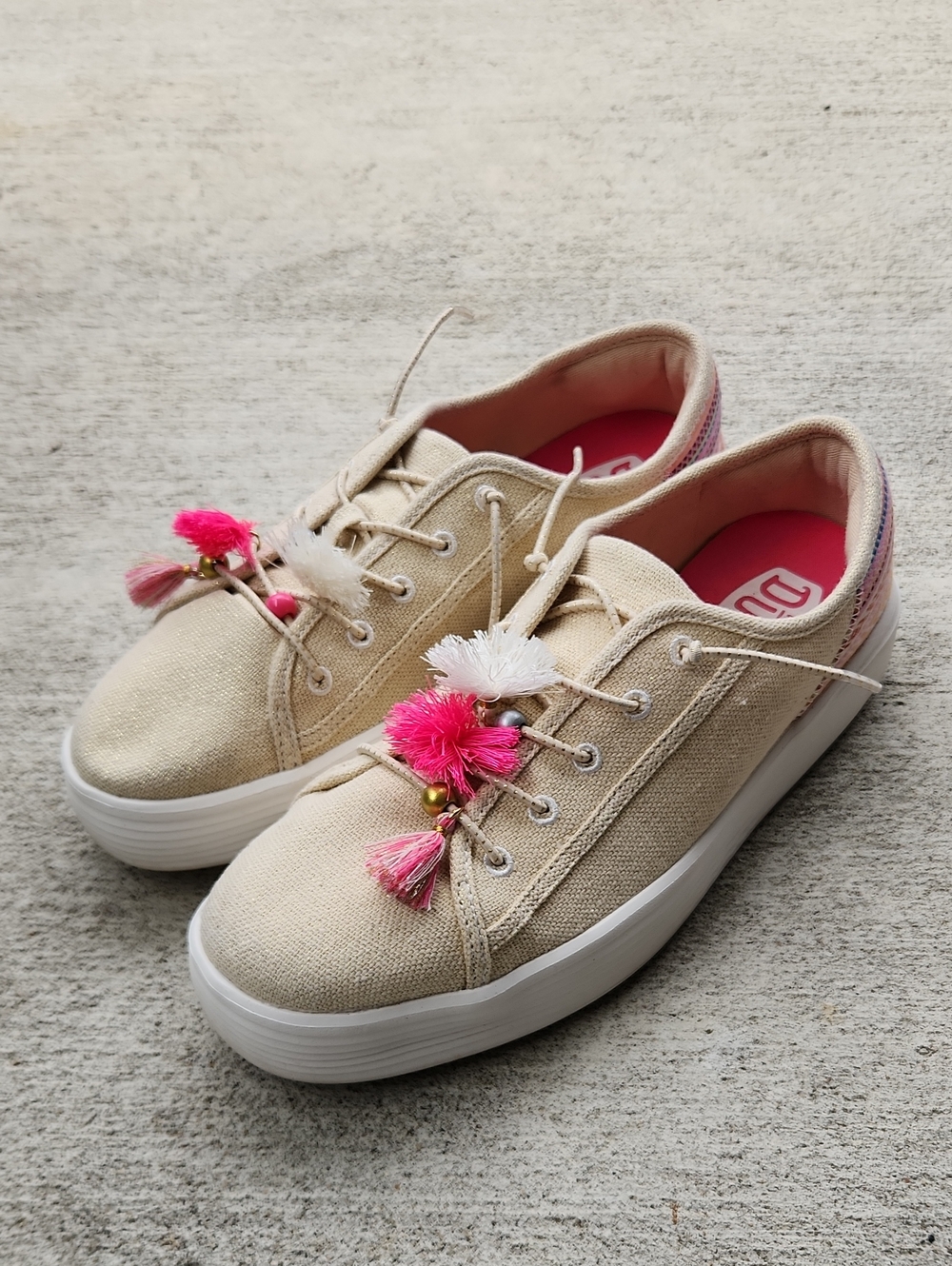 Hey Dude Womens Cody Boho Mix Natural Multi Women's Shoes Size 10